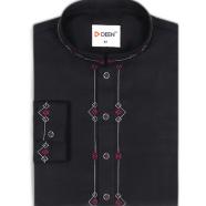 DEEN Black Embroidered Panjabi 01 image