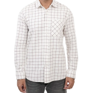 DEEN Pearl White Checker Plaid Flannel Shirt image