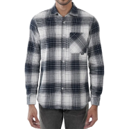 DEEN Steel Blue Fine Check Flannel Shirt image