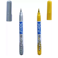 DOMS Metallic Brush Pens Silver And Gold image