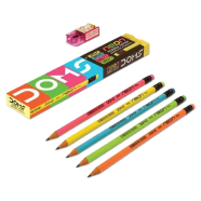 DOMS Neon Pencils with Eraser and Sharpener 10Pcs