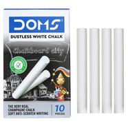 DOMS Non Toxic Dustless White Chalk 10 Pcs image