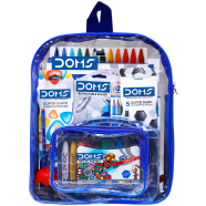 DOMS Pencil Smart Kit . Doms Smart Stationery and Art Kit with Transparent Zipper Bag . DOMS Smart Kit Full Bundle Value Pack With Transparent Zipper Bag 