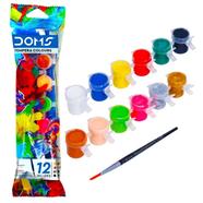 DOMS Tempera Colours 12 Shades with Free Brush image