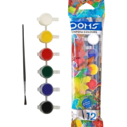 DOMS Tempera Colours 6 Shades with Free Brush image