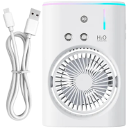 DP-7688 Rechargeable Fan and Humidifier - Stay Cool Anywhere! Portable, Powerful, Multi-functional image