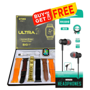DT900 Ultra 9 Smartwatch (7 Straps) (Buy 1 Get 1 Reeoo RX10 L-Plug Earphone FREE) image