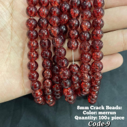 Dazzling 8mm Round Glass Crack Beads Premium Glass Crystal Crack Bead Strands 100 Pcs icon