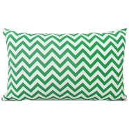 Decorative Cushion Cover Green And White 20x12 Inch image