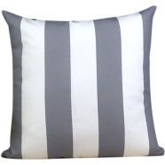 Decorative Cushion Cover, White And Grey 18x18 Inch image