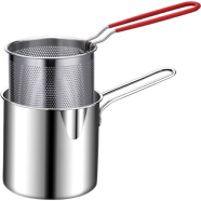 Deep Frying Pot With Strainer Fried Pans Kitchen Cooking Tool icon