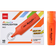 Deli Accent Highlighter Orange-10 Pcs image