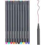 Deli Fineliner Pen Chukchi Fine Line Drawing Pen Fineliner Color Pens Set 0.38mm Colored Point Markers Pack of 10 Assorted Colors 1 pack image
