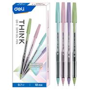 Deli Think Semi Gel Pen Black Ink 12 Pcs - WQ8-C