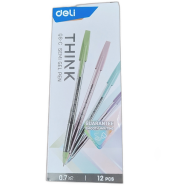 Deli Think Q8-C Semi 0.7mm Gel Pen 12pcs image
