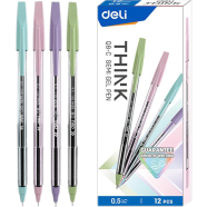 Deli Think WQ8-C Semi 0.5mm Gel Pen 12pcs image