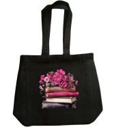 Denim Fabric Tote Bag With Zipper image