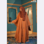 Glam Touch Designer Karchupi Inner Attached Kaftan Abaya image