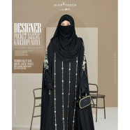 Designer Karchupi Pocket Abaya Black image