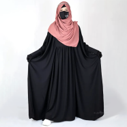 Designer Pleated Kaftan Abaya | Wine image