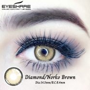 Diamond/Norko Brown Color Contact Lens with regular Lens Kit box for men and women image