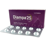 Diampa 25 mg Tablet 10's Pack image