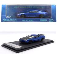 Die Cast 1:64 – Stance Hunters – Gtr R34 V Spec II – Blue Black hood image
