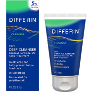 Differin 5 Percent Benzoyl Peroxide Acne Treatment Deep Cleanser 118 ml image