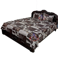 Digital Home Tex Cotton 8.5/7.5 Feet Double Size Bedsheet with Two Pillow Covers image