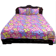 Digital Home Tex Cotton 8.5/7.5 Feet Double Size Bedsheet With Two Pillow Covers image