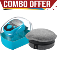 Digital Tasbih Tally Counter With LED Light And New Design Wool Afghani Star Pakol Cap For Men (Combo Offer) image