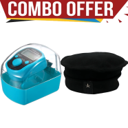 Digital Tasbih Tally Counter With LED Light And New Design Wool Afghani Star Pakol Cap For Men (Combo Offer) image