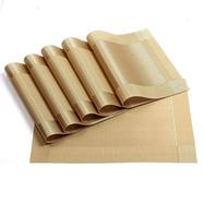 Dinning Table Placemats PVC Rectangular Vintage Woven Washable Mats Gold 6 Pcs Set icon