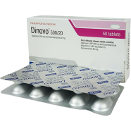 Dinovo 500 mg Plus 20 - 10's Strip Tablet icon