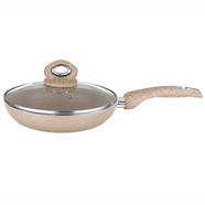 Disnie Marble Coating Non Stick Induction Button Granite Fry Pan with Lid