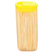 Disposable Premium Bamboo Wooden Cocktail Round Toothpicks Double Sided Portable image