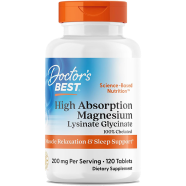 Doctor's Best High Absorption Magnesium Glycinate Lysinate 200 mg - 120 Counts -324316179 image