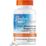 Doctors Best High Absorption Magnesium Lysinate Glycinate 105 mg Per Serving 120 Veg Capsules image