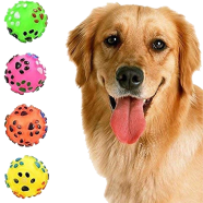 Dog Chew Toys Dog Puppy Cat Pet Paw Print Squeaker Chew Sound Ball Playing Toy icon