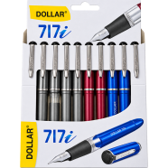 Dollar Fountain Pen Transparent Body Calligraphy Refillable Ink- 1 pc image