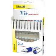 Dollar Fountain Pen Transparent Body Calligraphy Refillable Ink- 1 pcs image