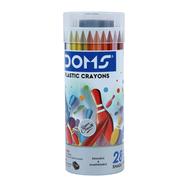 Doms 28 Shades Erasable Plastic Crayons Round Tin Box,Smooth And Even Shading, Bright And Playful Colors, Free Eraser Inside, Non-Toxic And Safe For Childrens, Pack of 1 image