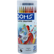Doms Erasable Plastic Crayons (28 Shades, Round Tin Box)