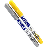 Doms Metallist Series Metallic Brush Pen 2 Shades (Gold And Silver) Pack Of 2 image