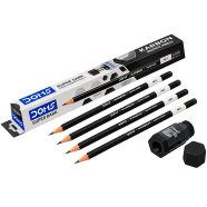 Doms karbon X-Tra Super Dark Pencils - 10pcs With Free 1 Eraser 1 Sharpner image