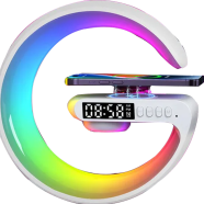 Doomhot 4 In 1 Bluetooth Speaker 10W Multifunctional Wireless Charger LED Atmosphere RGB Night Light Alarm Clock Desk Lamp Bluetooth Speaker Wireless Charging Modern Speaker image