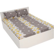 Double King Size Flat Bed Sheet Set 7.5 By 8.5 Feet With Two Pillow Covers image