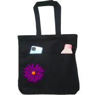 Double Pocket Canvas Tote Bag with Zipper image