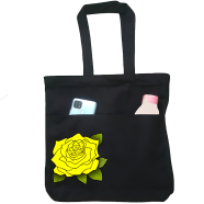 Double Pocket Canvas Tote Bag with Zipper image