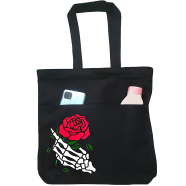 Double Pocket Canvas Tote Bag with Zipper image
